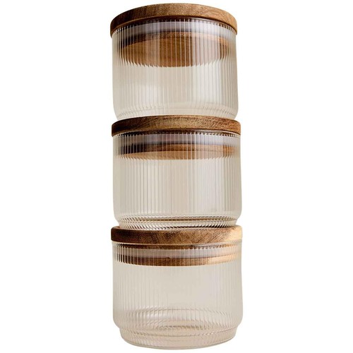 M&S Small Stacking Glass Storage Jars thumbnail 2