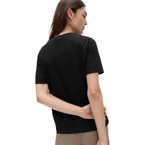 M&S Womens Pure Cotton Everyday Fit T-Shirt, Size 16, Black thumbnail 4