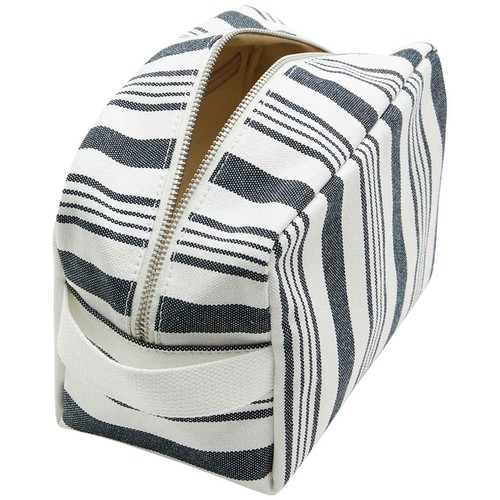 M&S Mens Canvas Striped Washbag, 'One Size, Navy Mix thumbnail 2