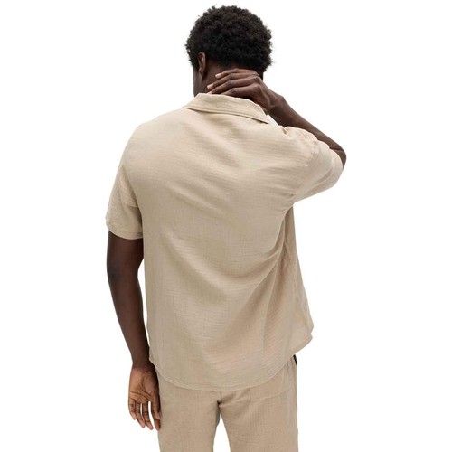 M&S Mens Pure Cotton Textured Loungewear Top, M, Putty Mix thumbnail 4