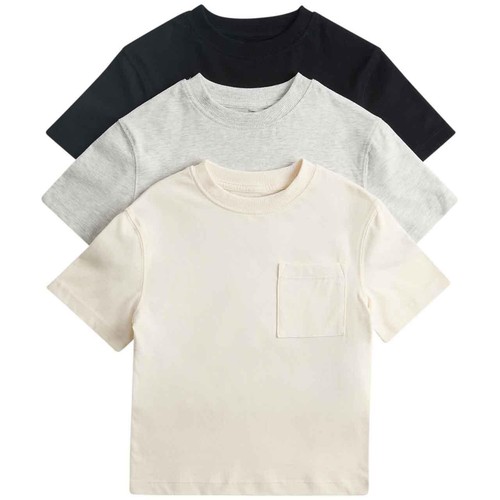 M&S Unisex Pure Cotton T-Shirts, 5-6 Years, Cream