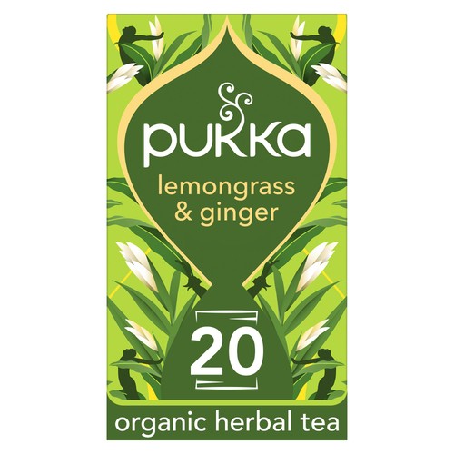 Pukka Organic Lemongrass & Ginger Tea x20 Home-Compostable Herbal Tea Bags