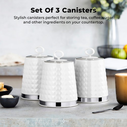 Tower Solitaire Set of 3 Canisters White thumbnail 3