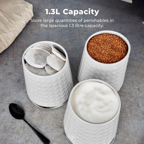 Tower Solitaire Set of 3 Canisters White thumbnail 4