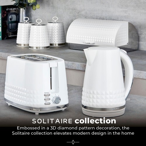 Tower Solitaire Set of 3 Canisters White thumbnail 7
