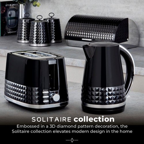 Tower Solitaire Set of 3 Canisters Black thumbnail 7