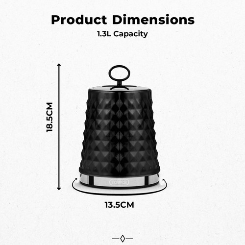 Tower Solitaire Set of 3 Canisters Black thumbnail 8