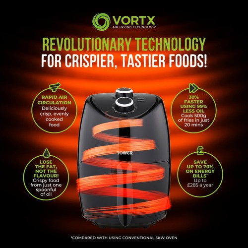 Tower Vortx 2 Litre Air Fryer thumbnail 5