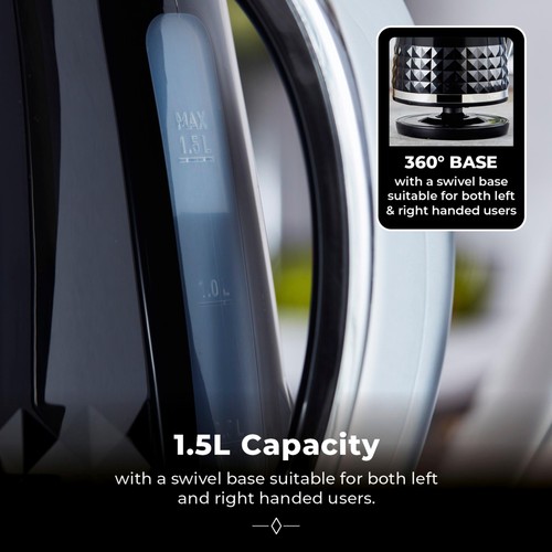 Tower Solitaire 1.5L 3KW Kettle Black thumbnail 5