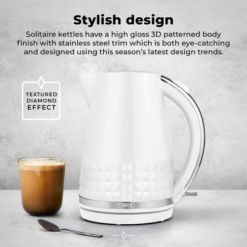 Tower Solitaire 1.5L 3KW Kettle White thumbnail 3