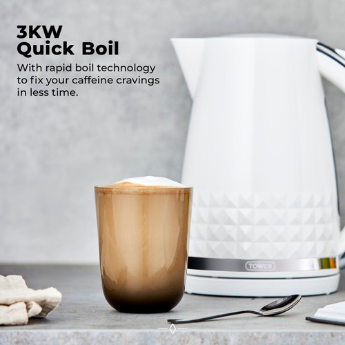 Tower Solitaire 1.5L 3KW Kettle White thumbnail 4