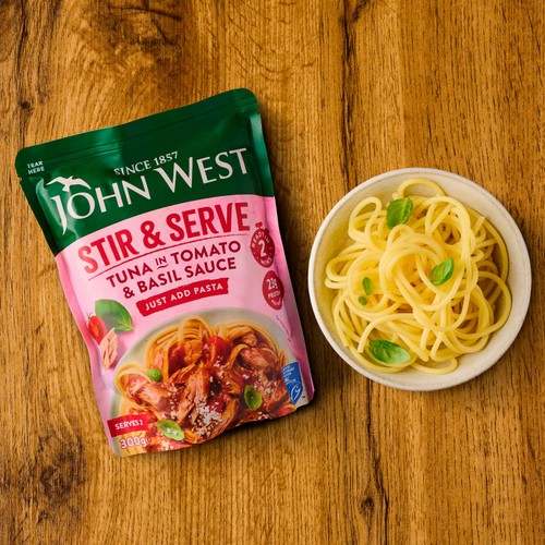 John West Stir & Serve Tuna in Tomato and Basil Sauce MSC 300g thumbnail 2