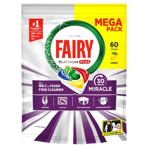 Fairy 30 Minute Miracle Dishwasher Tablets 60ct thumbnail 7