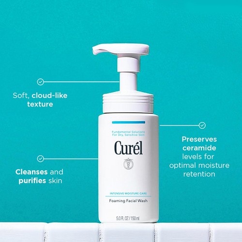 Curel Foaming Facial Wash for Dry, Sensitive Skin thumbnail 3