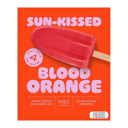 M&S Sun-Kissed Blood Orange Ice Lollies thumbnail 2