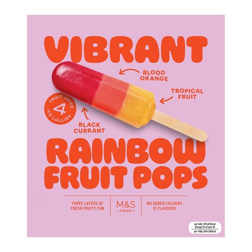 M&S 4 Vibrant Rainbow Fruit Pops thumbnail 2