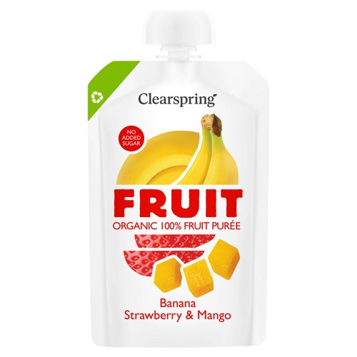 Clearspring Organic Fruit Puree Banana Strawberry & Mango