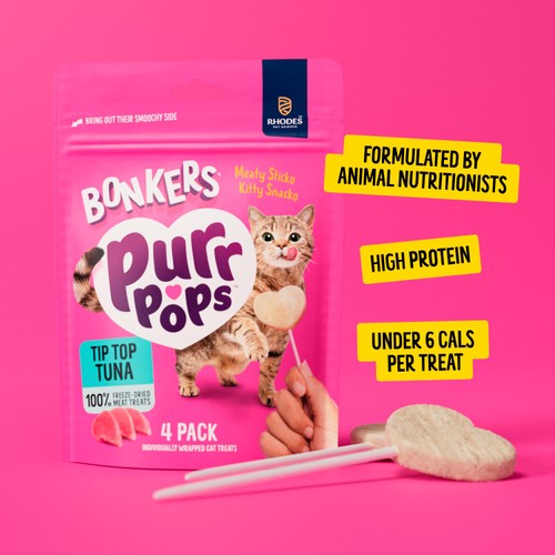 BONKERS Purrpops Freeze Dried Tuna Flavoured Lollipop Cat Treats thumbnail 4
