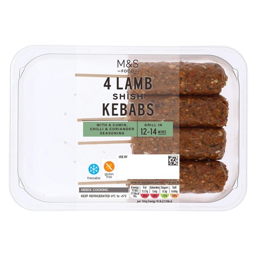 M&S Grill 4 Lamb Shish Kebabs thumbnail 2