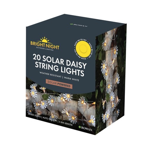 Bright Night 20 Solar LED Daisy String Lights