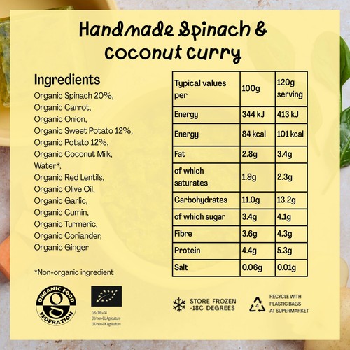 Lune & Wild Handmade Spinach & Coconut Curry Baby Purees 6+ months thumbnail 4