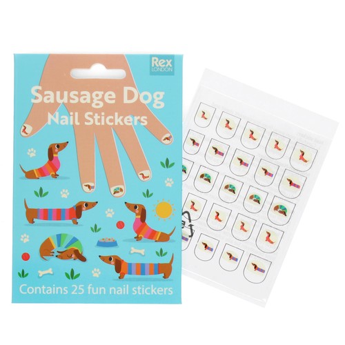 Rex London Childrens Nail Stickers Sunny Sausage Dog thumbnail 2