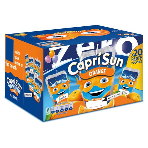 Capri Sun Orange Zero Party Pack Kids Juice Drink