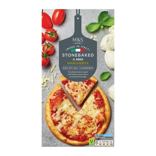 M&S Stonebaked 4 Mini Margherita frozen thumbnail 2