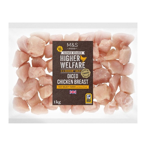 M&S Oakham Gold Diced Chicken Breast Frozen