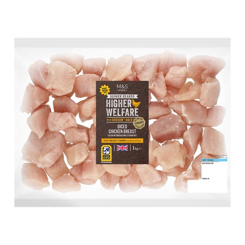 M&S Oakham Gold Diced Chicken Breast Frozen thumbnail 2