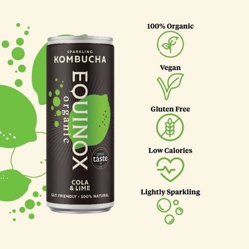 Equinox Organic Cola and Lime Kombucha thumbnail 5