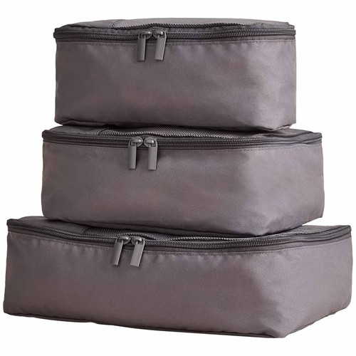 M&S 3 Pack Packing Cubes, Charcoal