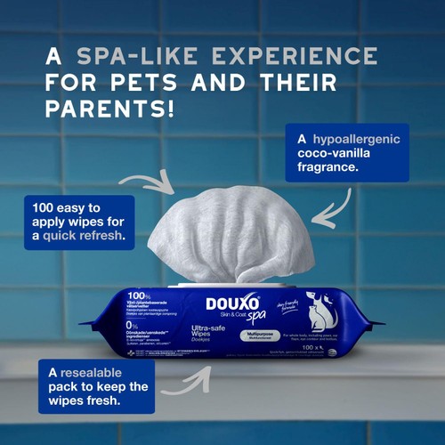 Douxo Spa Ultra-Safe Dog Cat Cleansing Wipes thumbnail 3