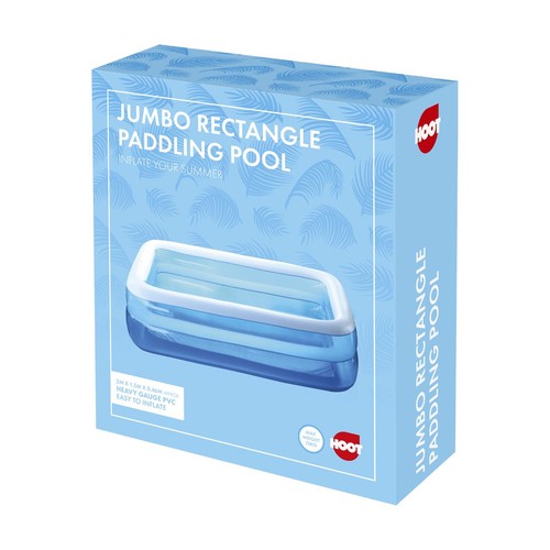Hoot Jumbo Rectangle Paddling Pool 2m x 1.45m