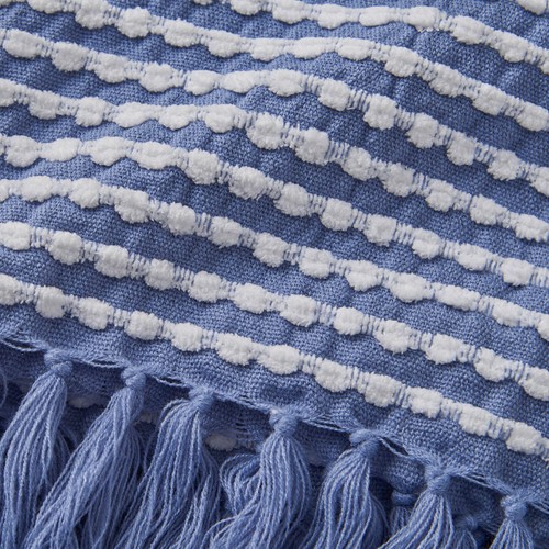 Catherine Lansfield Stab Stitch Throw Blue thumbnail 4