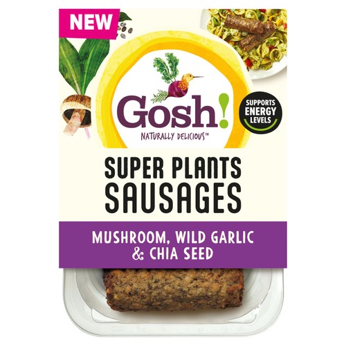 Gosh! Super Plants Mushroom, Wild Garlic & Chia Seed Sausages