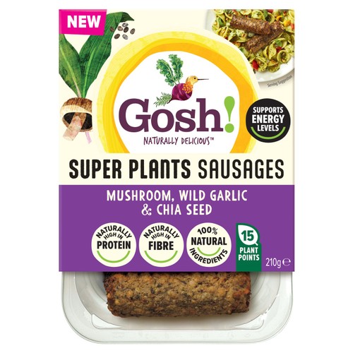 Gosh! Super Plants Mushroom, Wild Garlic & Chia Seed Sausages thumbnail 2