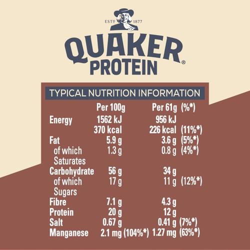 Quaker Oats High Protein Chocolate Brownie Porridge Pot thumbnail 3