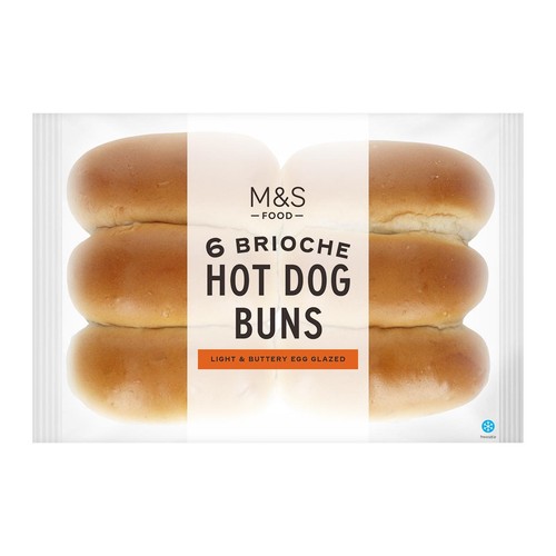 M&S 6 Brioche Hot Dog Buns