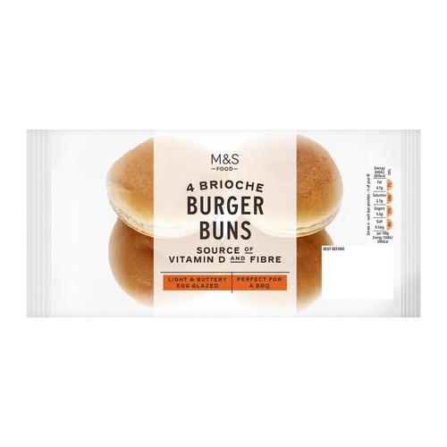 M&S 4 Brioche Burger Buns thumbnail 2