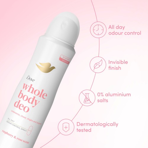 Dove Women 48h Whole Body Aerosol Raspberry & Rose thumbnail 2