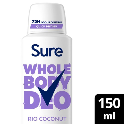 Sure Women Rio Coconut 72h Whole Body Deodorant Odour Control Spray