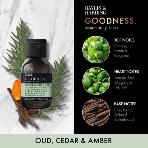 Baylis & Harding Goodness Oud, Cedar & Amber Body Wash thumbnail 4