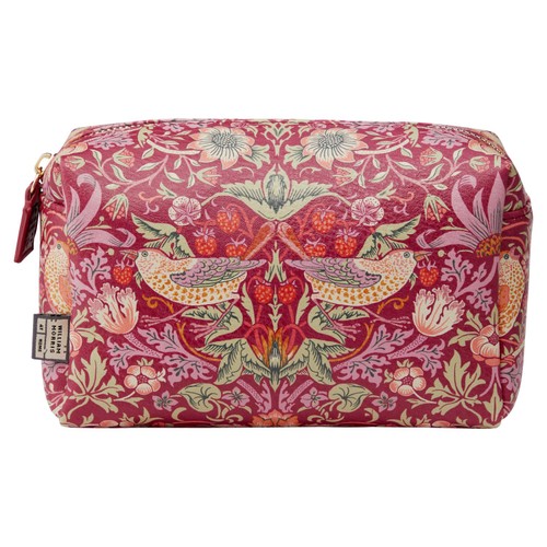 William Morris Strawberry Thief Medium Wash Bag, Red