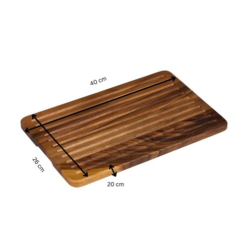 Tala Lacquered Acacia Crumb Catcher Bread Board With Grooves thumbnail 3