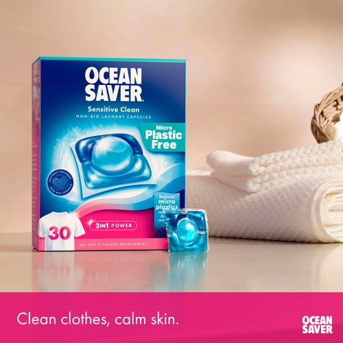 OceanSaver Plastic Free 30 Sensitive Non-Bio Washing Capsules Sea Salt thumbnail 7