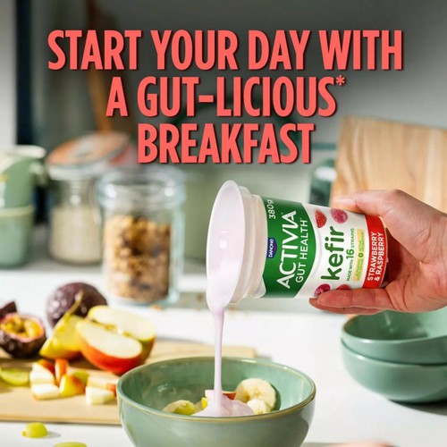 Activia Kefir Strawberry & Raspberry Gut Health Yoghurt thumbnail 5