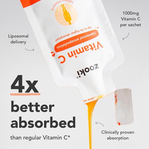 Zooki Liposomal Vitamin C 1,000mg, Citrus Orange Sachets thumbnail 2
