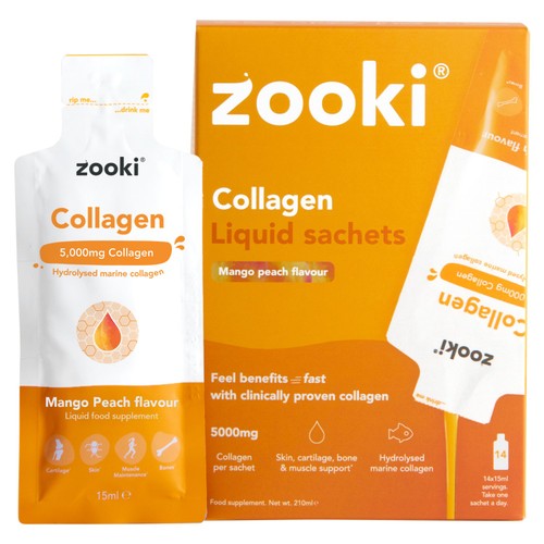 Zooki Marine Collagen 5,000mg, Mango Peach Sachets