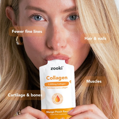 Zooki Marine Collagen 5,000mg, Mango Peach Sachets thumbnail 4